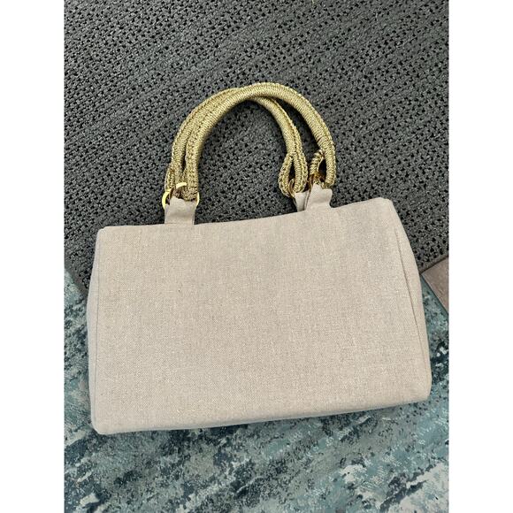 Pippa Toledo OOAK CRUISE ART TO WEAR METALLIC HANDLE TOTE BAG - Picture 2 of 5